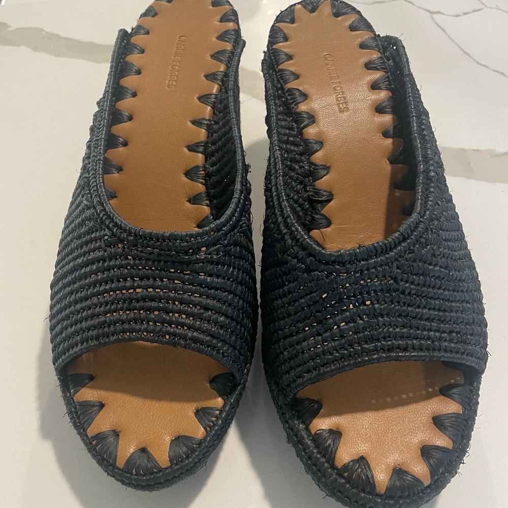 Carrie Forbes Raffia sandals size 8